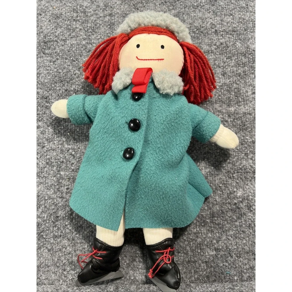 Vintage 1990 Eden Madeline Plush Doll in Winter Ice Skates Outfit - 14